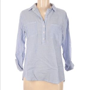 Willi Smith Blue/White Striped Cotton Button Down